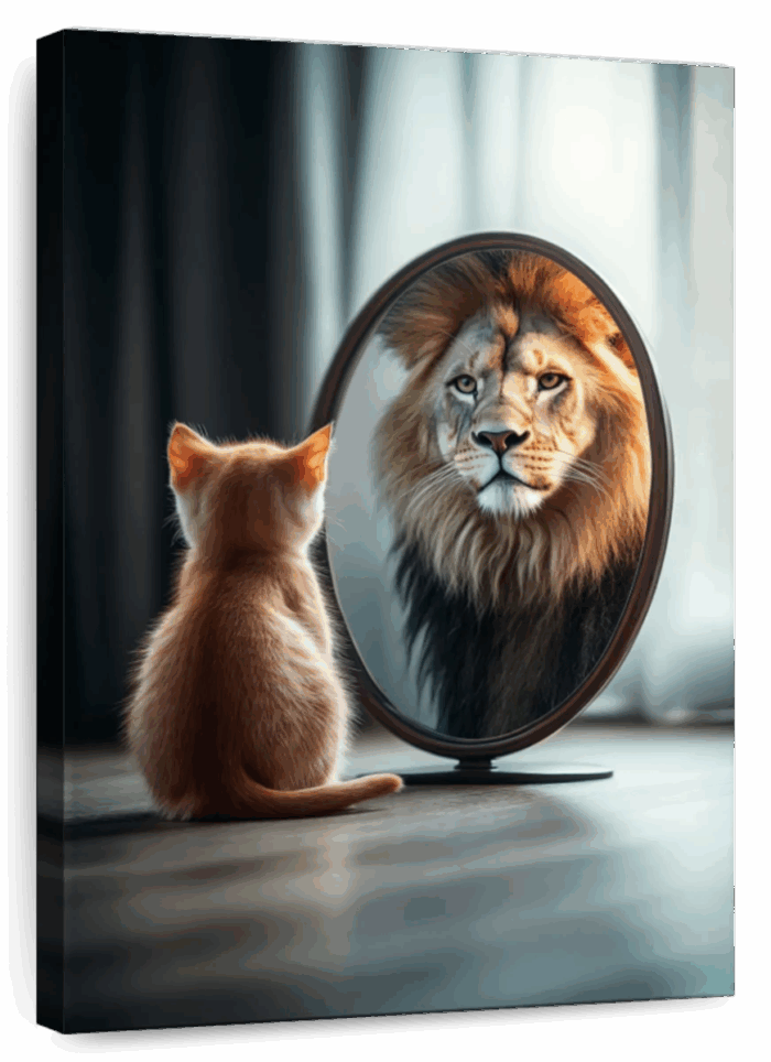 The Kitty And The Lion Wall Art